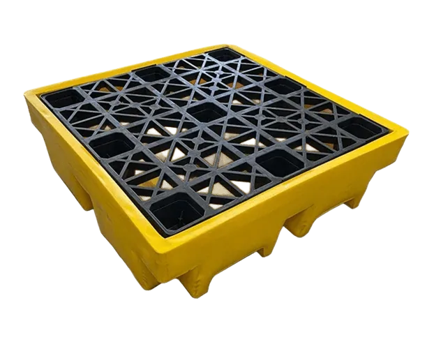 Batea Antiderrame para 4 Tambores - Con Pallet Plástico Liviano